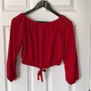 Aritzia Wilfred Eleanora Blouse- Red- Size XXS